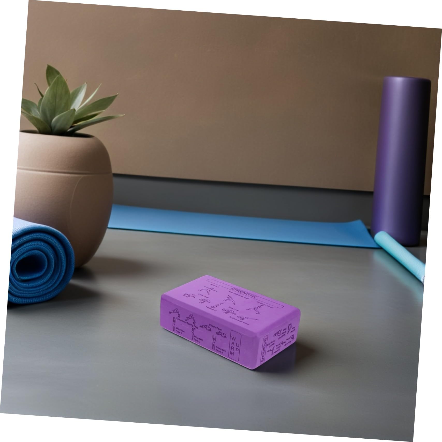 TOYANDONA Bloques de Yoga de Eva Alta Densidad Antideslizantes con Guías Impresas para Principiantes y Niños, Ideales para Entrenamiento de Equilibrio y Estiramiento