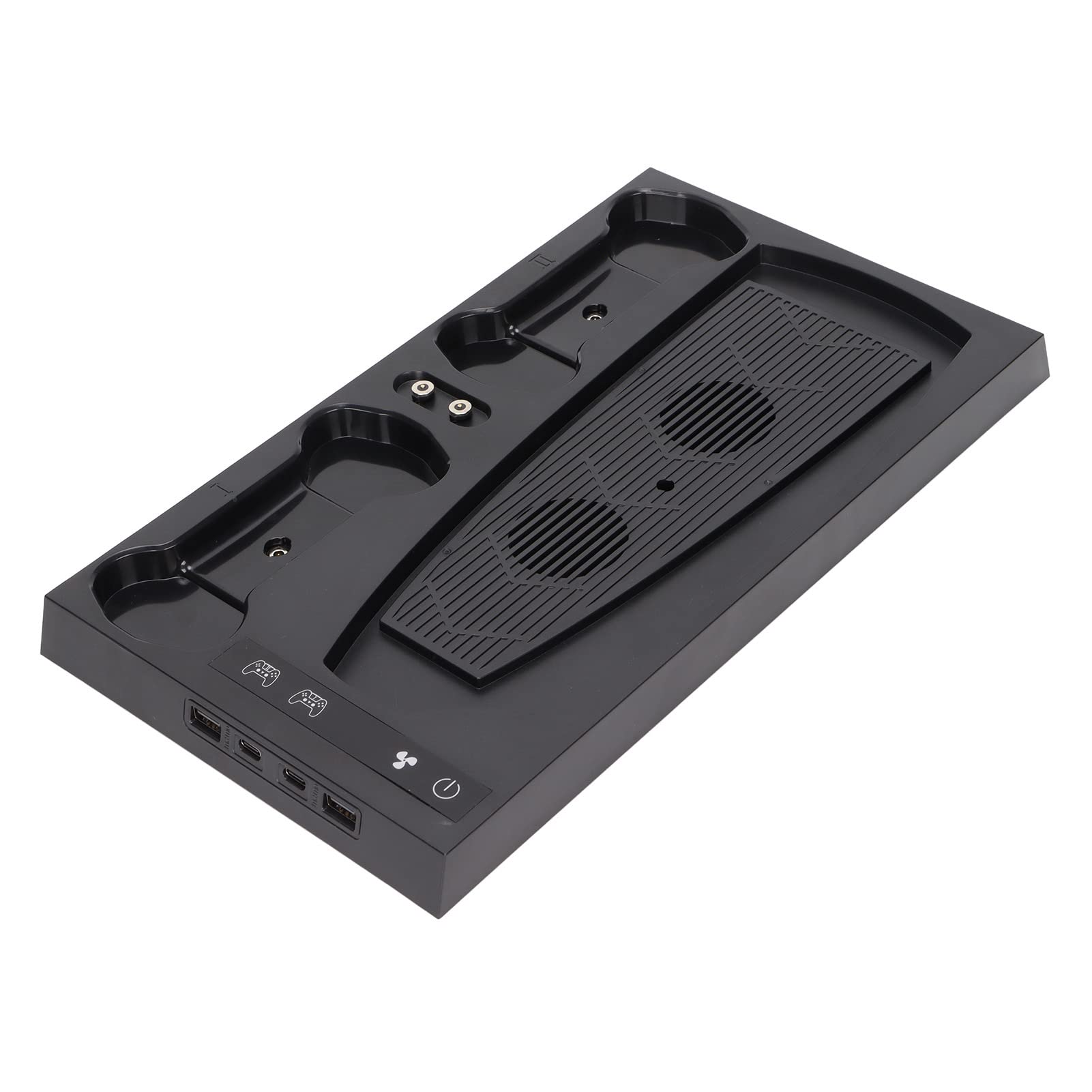Supporto per Stazione di Ricarica con Ventola di Raffreddamento con Caricatore Doppio Controller, 2 Porte USB e 2 Porte USB C, Dissipatore di Calore a Basso Rumore per Versione CD/digitale,