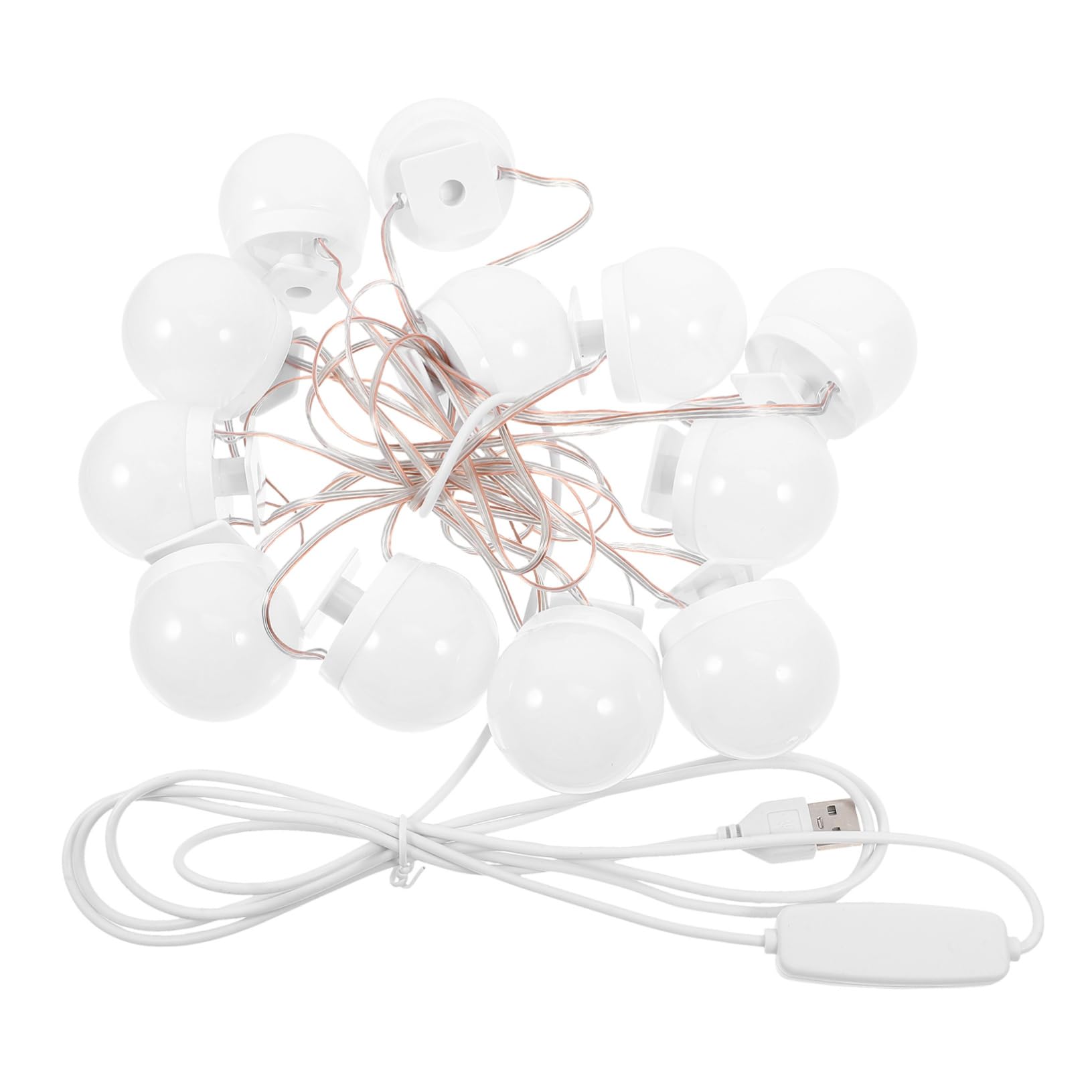 Sewroro 12Pcs Led Makeup Mirror Lights USB Powered Adjustable Brightness Vanity Light Bulbs for Dressing Table Bathroom Decoration