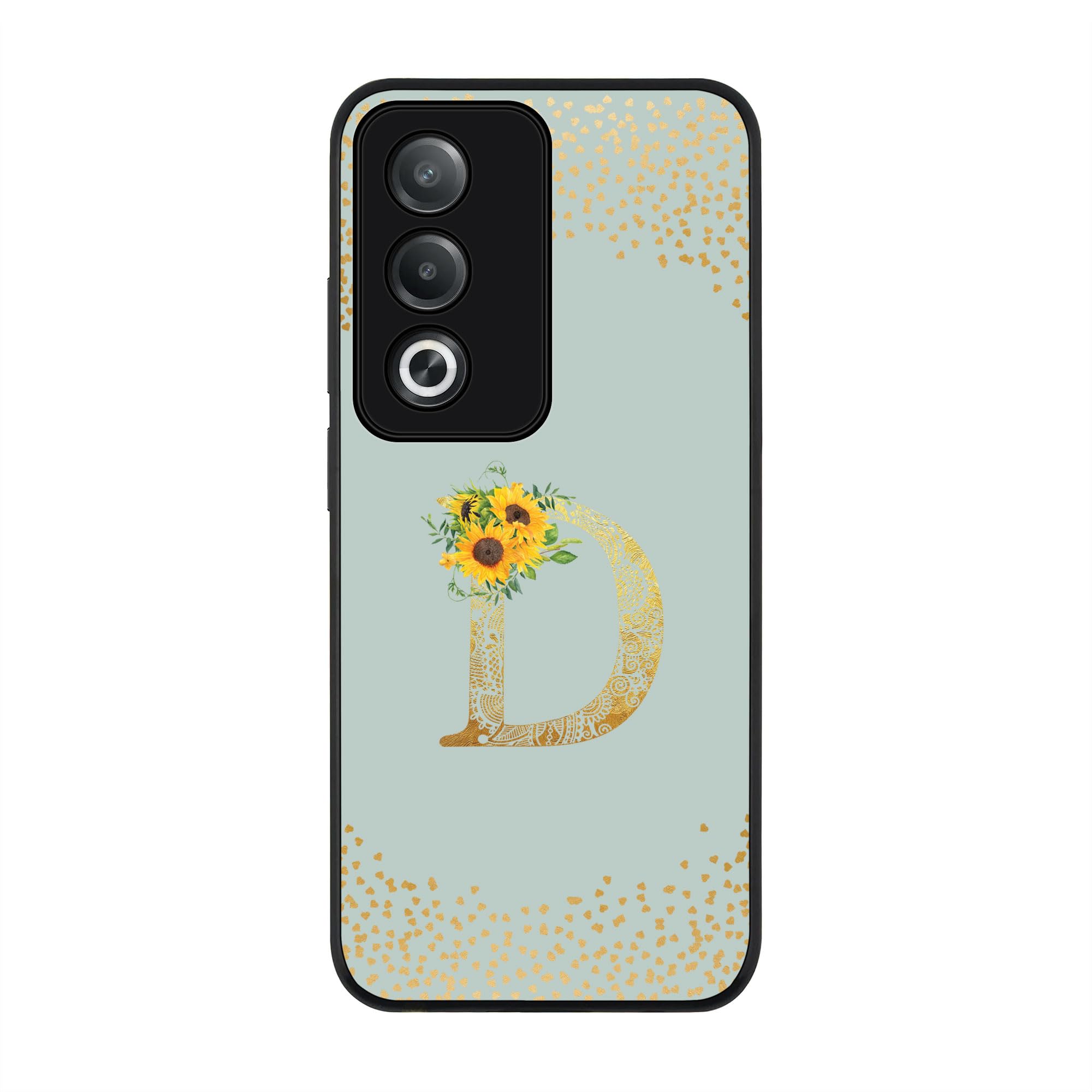 StylizeddCase Compatible with Oppo A3 Pro / A80 Rugged cover Slim fit Camera Protection, Shockproof Thin Phone Case for Oppo A3 Pro / A80 - Custom Floral Monogram - D (Light Grey)