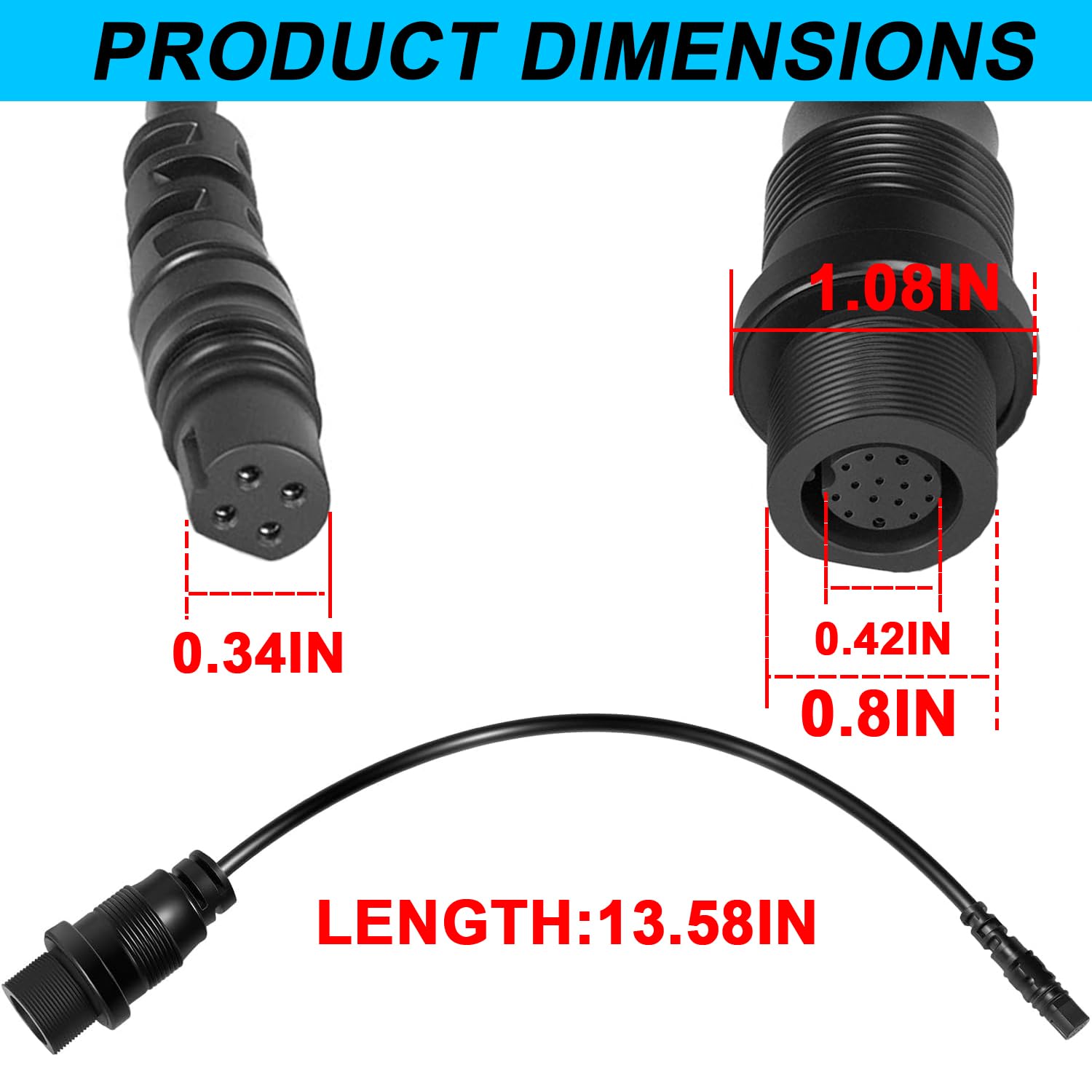1852081 MKR-DSC-12 - Cavo adattatore a 4 pin (Dual Spectrum Chirp) adatto per Garmin Echo, EchoMAP, EchoMAP Chirp Striker, Striker Plus, Striker Vivid Fish Finder (solo per sonar 2D)
