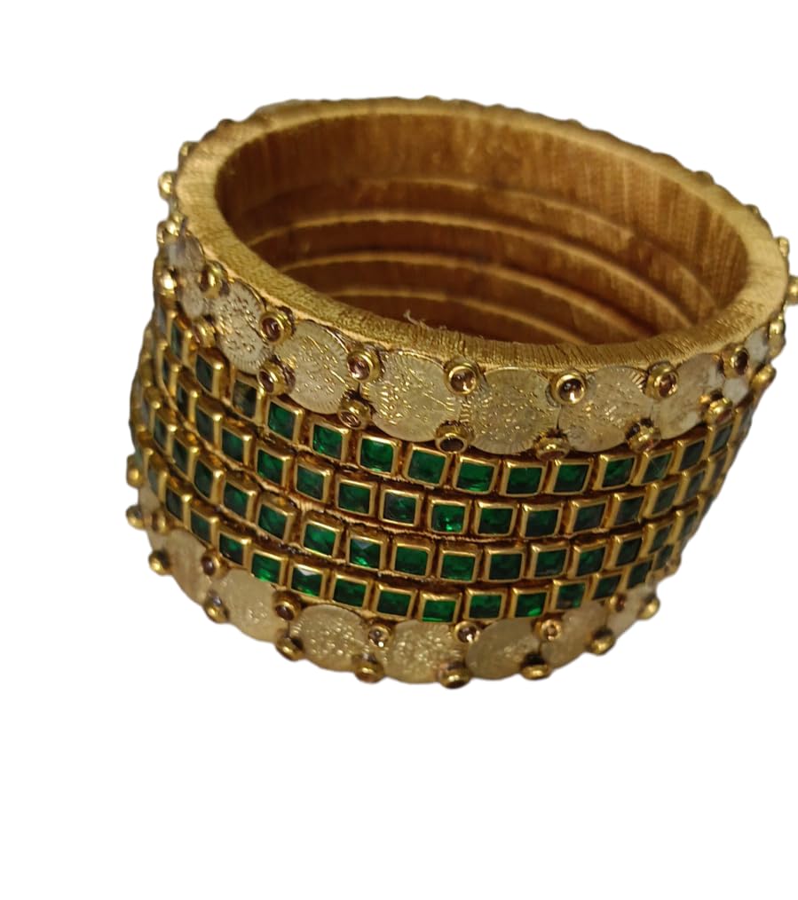 Green Traditional Lakshmi Kundan Coins Bangles (B0D2YDZLL3) Amazon Price History, Amazon Price Tracker