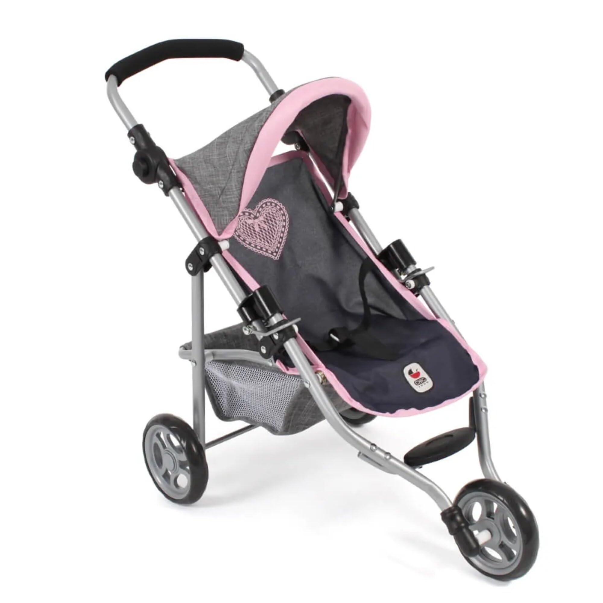 Bayer Chic 2000 - Puppenbuggy Lola, Jogging-Buggy, Puppenjogger, Puppenwagen, Melange grau, Navy, 612-26