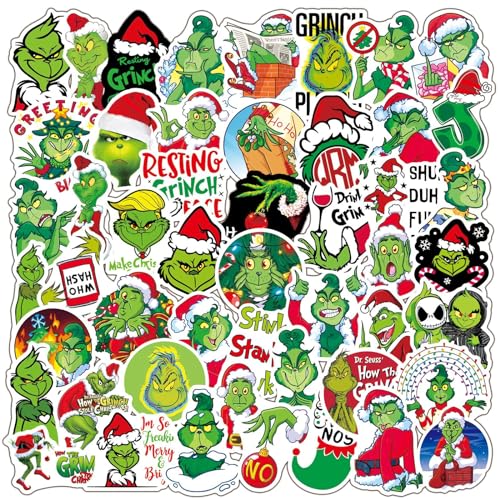 Image of Christmas Themed Stickers, 50pcs Waterproof Vinyl Stickers for Water Bottle, Laptop, Skateboard Christmas Decorations Gift for Kids/Teens/Adults.