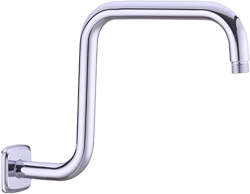 Miniatura 7 de TRUSTMI Brazo de ducha cuadrado con brida de 13 pulgadas, tubo de extensión de repuesto en forma de S para cabezal de ducha tipo lluvia montado en