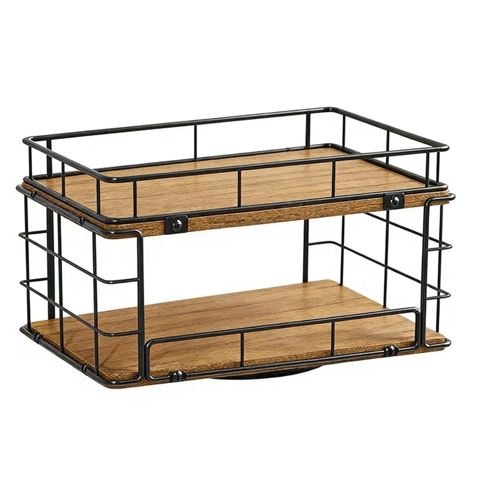 Kalttoy Double Deck Turning Rack for Neatly Arranging Canned Foods and Condiments Kitchen Storage Rack