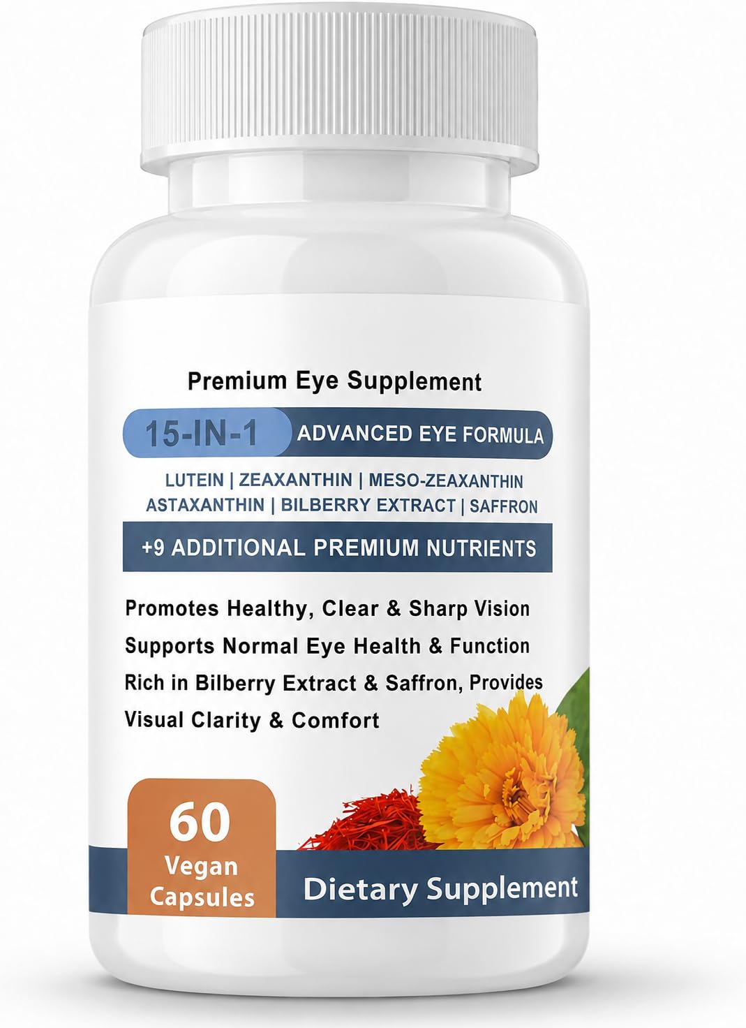 15-in-1 Advanced Eye Formula Nutritional Support, 60 Capsules
