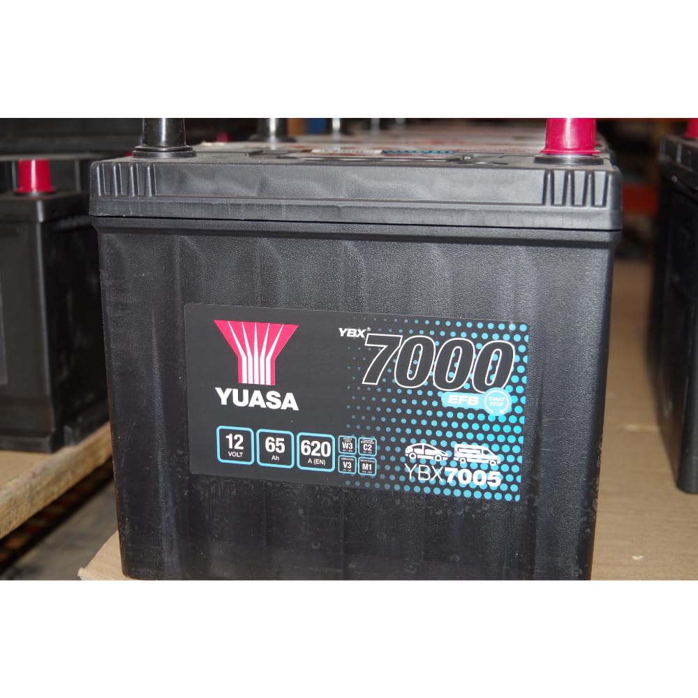 YUASA Batteria 65, Ah 620, A/EN YBX7005 L 232mm B 173mm H 225mm Compatibilità con TOYOTA Yaris Hatchback P13, NISSAN MICRA IV K13