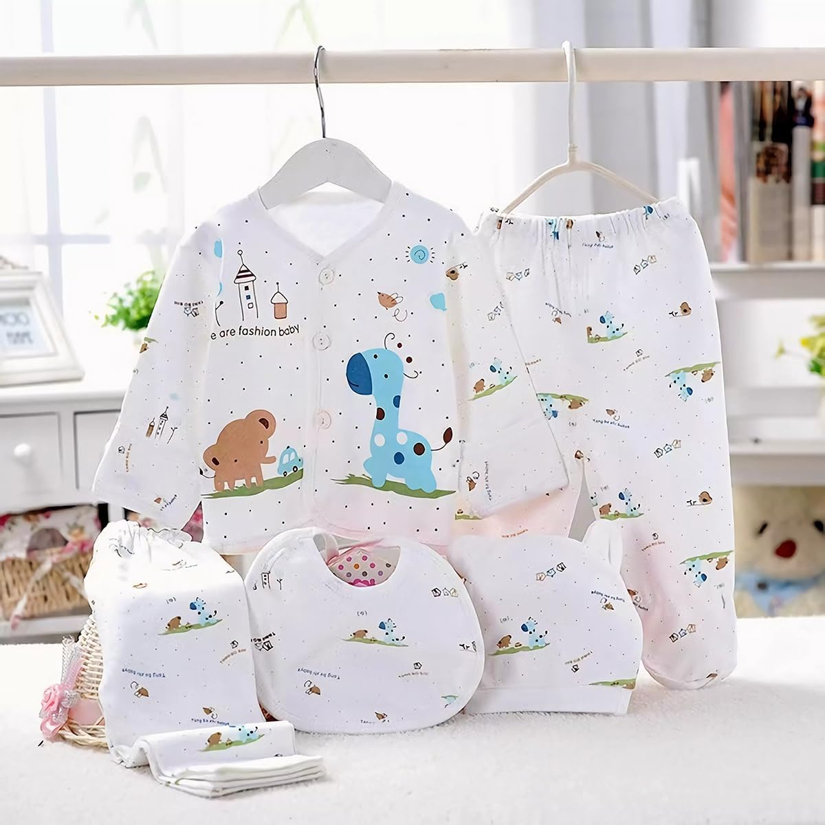 Unisex Baby Clothes 5 Piece Layette Sets Cotton Newborn Clothes Gift Set For 0-3 Months - Image 2