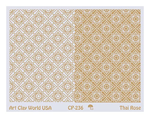 Low Relief Texture Plate Thai Rose Design - 1 Pc.