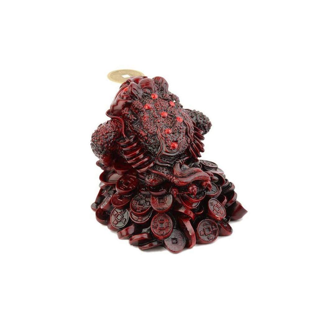 Crapaud feng shui 3 pattes doré, grande taille, symbole de prospérité