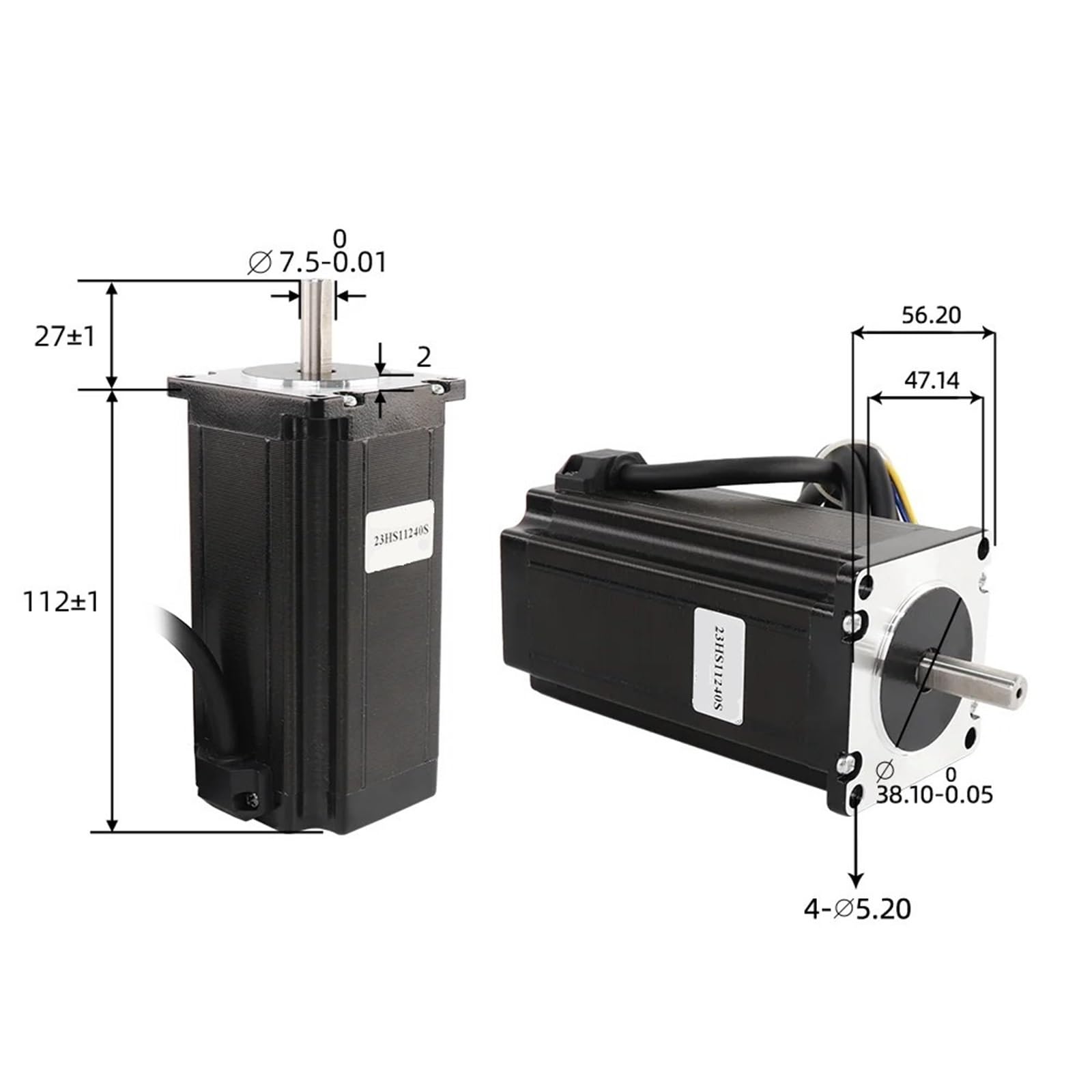 NEMA23 Schrittmotor 23HS11240 4-adrig 4,0 A 300 N.cm 57 Schrittmotor for 3D-Drucker Gravurfräsmaschine