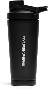 Gymreapers Stainless Steel Protein Shaker Bottle - Double Wall Insulated, Leak Proof, BPA-Free Metal Vacuum Blender Cup For G