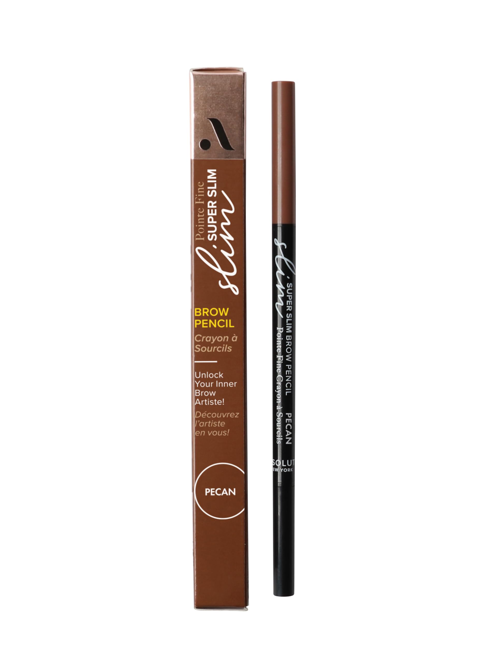 Absolute New York Pecan Super Slim Brow Pencil, Fine Point, Dual Ended SSEB03 Pecan