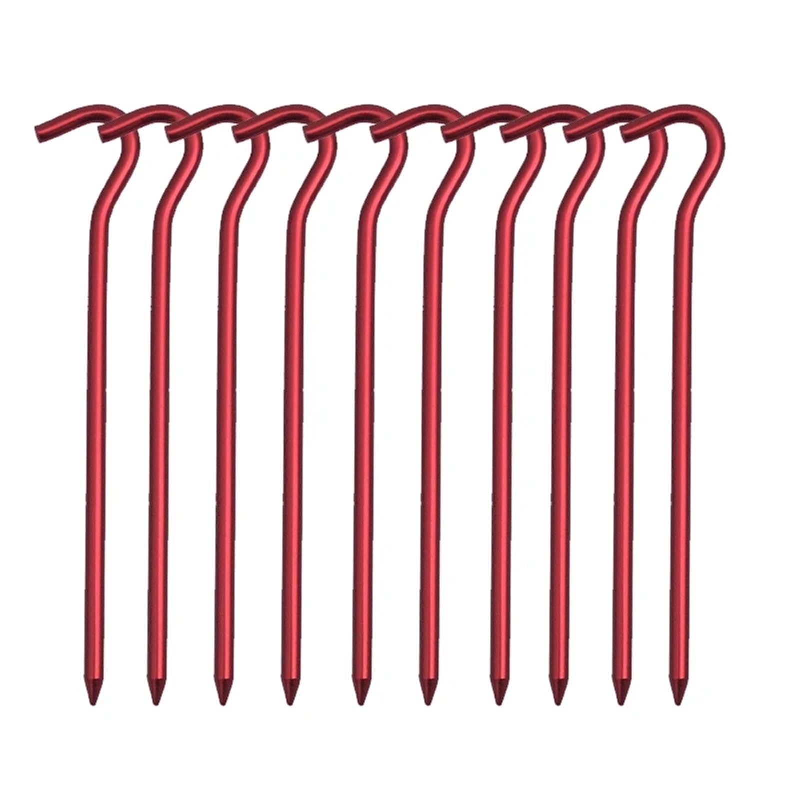 20 stücke 18 cm Aluminium Legierung Zelt Heringe Mit Haken Garten Stakes Boden Nagel for Hängematte Camping Abspann Markise Baldachin überzelt Für Verschiedene Campingumgebungen(Red)