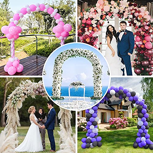 Kusamue Balloon Metal Arch Kit - Large Wedding Iron Arch Set: 8Ft Wide & 7.81Ft Tall For Plants Vines Stand Baby Shower Decoration Birthday Supplies Graduation Indoor Outdoor Party Celebration (White) #TOP1