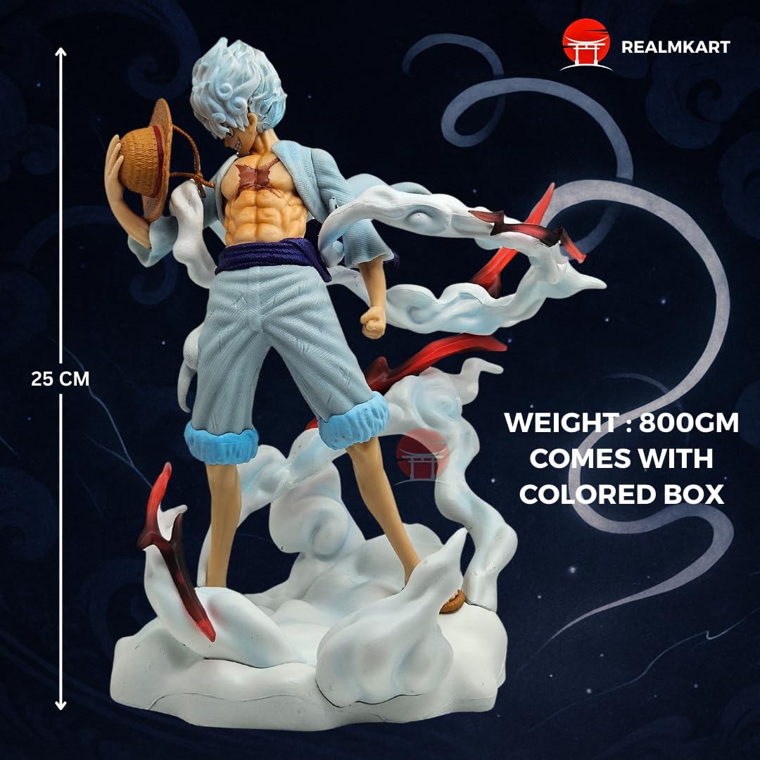 Realmkart Luffy Action Figure Gear 5 25CM One Piece Collectible