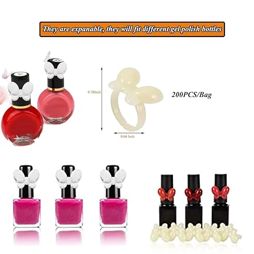 Miniatura 2 de 200 unidades de barras de uñas de gel, punta de manicura de mariposa para arte de uñas, herramienta de visualización de color, muestras de uñas