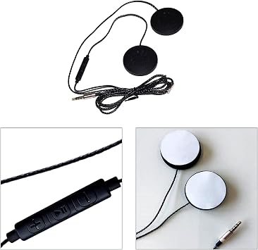 Flylin Motorcycle Helmet Headset, Universal Racing Helmet Speakers for Motorcycle Motorcycle Headphones Wired Helmet Sports Headset Helmet Earphone with 3.5mm Male Connector (3.5mm, Black)