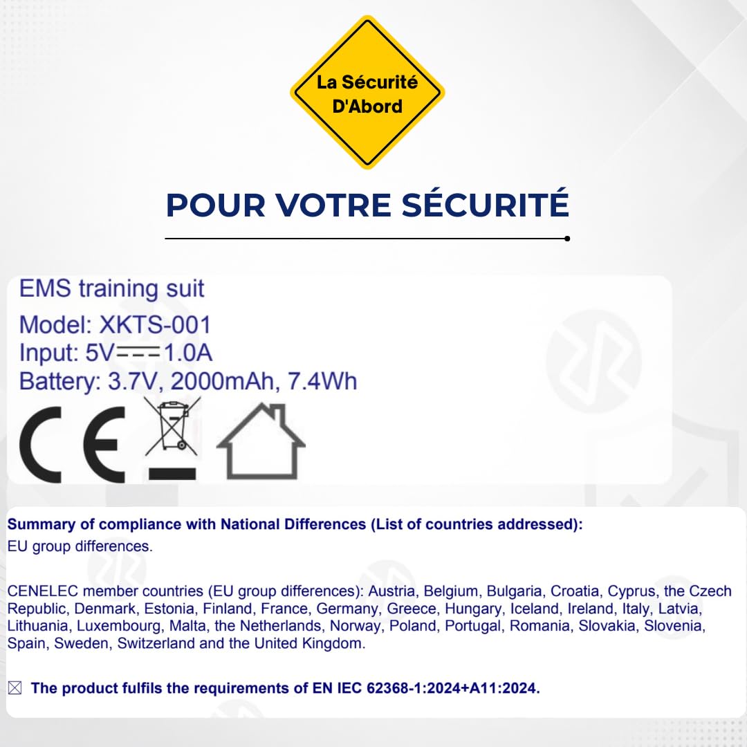 Its-Me Système EMS Complet Premium pour la Maison avec 32 électrodes sèches, Tablette, Application, 5 programmes + Mode VIP