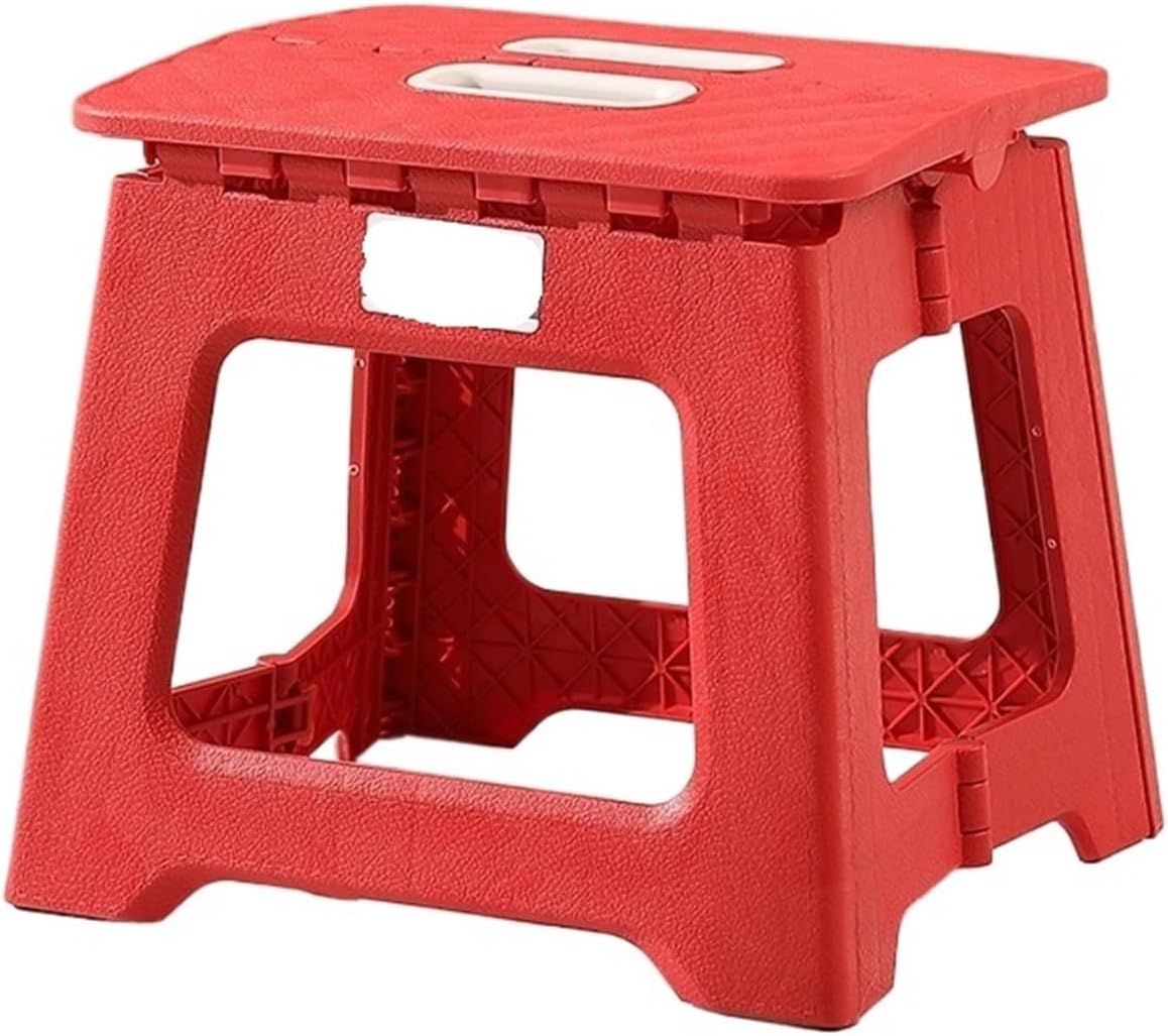 Portable Lightweight Folding Camping Stool Outdoor Chair for Fishing Hiking Compact Handheld Foldable(Light Green)/Red