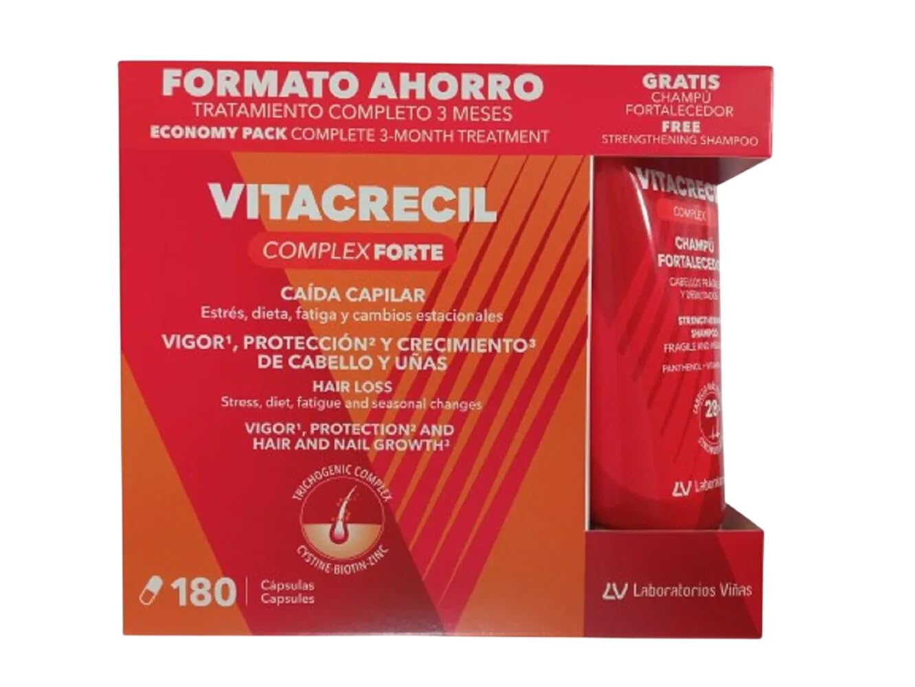 Vitacrecil zapobiegający wypadaniu 180 kapsułek + BEZPŁATNY szampon 200 ml