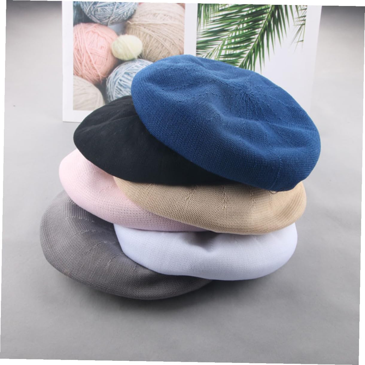 Hemoton Summer Beret Sun Protection Hat for Women Painter Cap Grey Thin Breathable All-Match Beret for Spring and Summer Adults