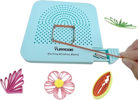 YURROAD Quilling Board with Pins & Storage Drawer, Compact Paper Quilling Shaping Board for More Even Coils, Petals, Leaves, Cards and Decorative Craft Details | Quilling tool shapes even coils, petals and leaves, with built-in pin storage. Ideal for cards and decorative details.