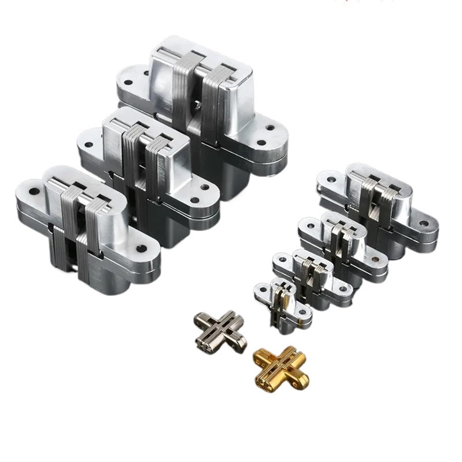 Kdhcvkz 118X28 Silver 1Pcs 180 Degree Cross Hinge Hidden Door Hinge Zinc Alloy(118X28 Silver)