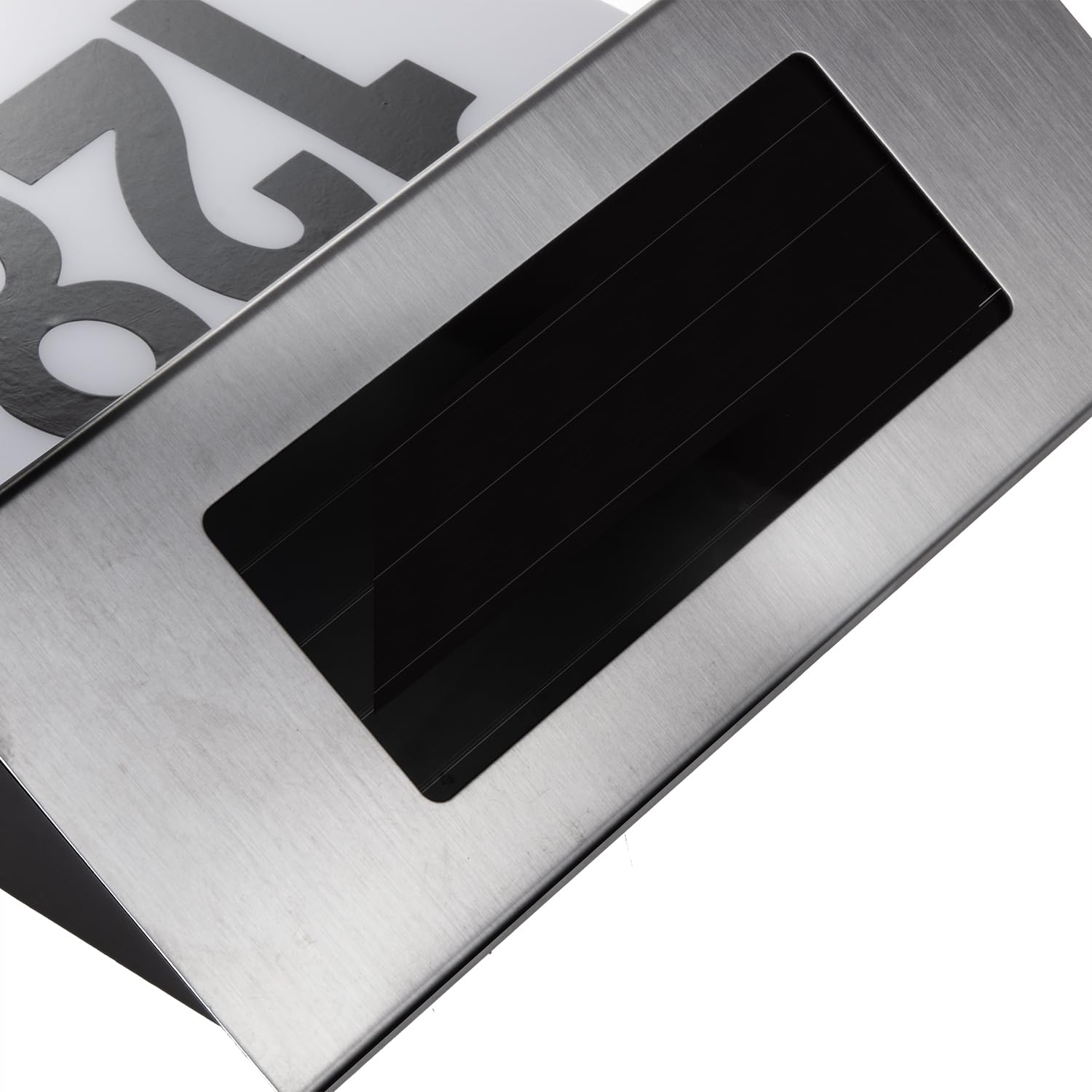 Maclean MCE423 luce solare per numero civico in plexiglass: numero civico 17x13cm con illuminazione a LED sensore crepuscolare IP44 60lm 1,5W bianco freddo 6000K applique da parete per esterno