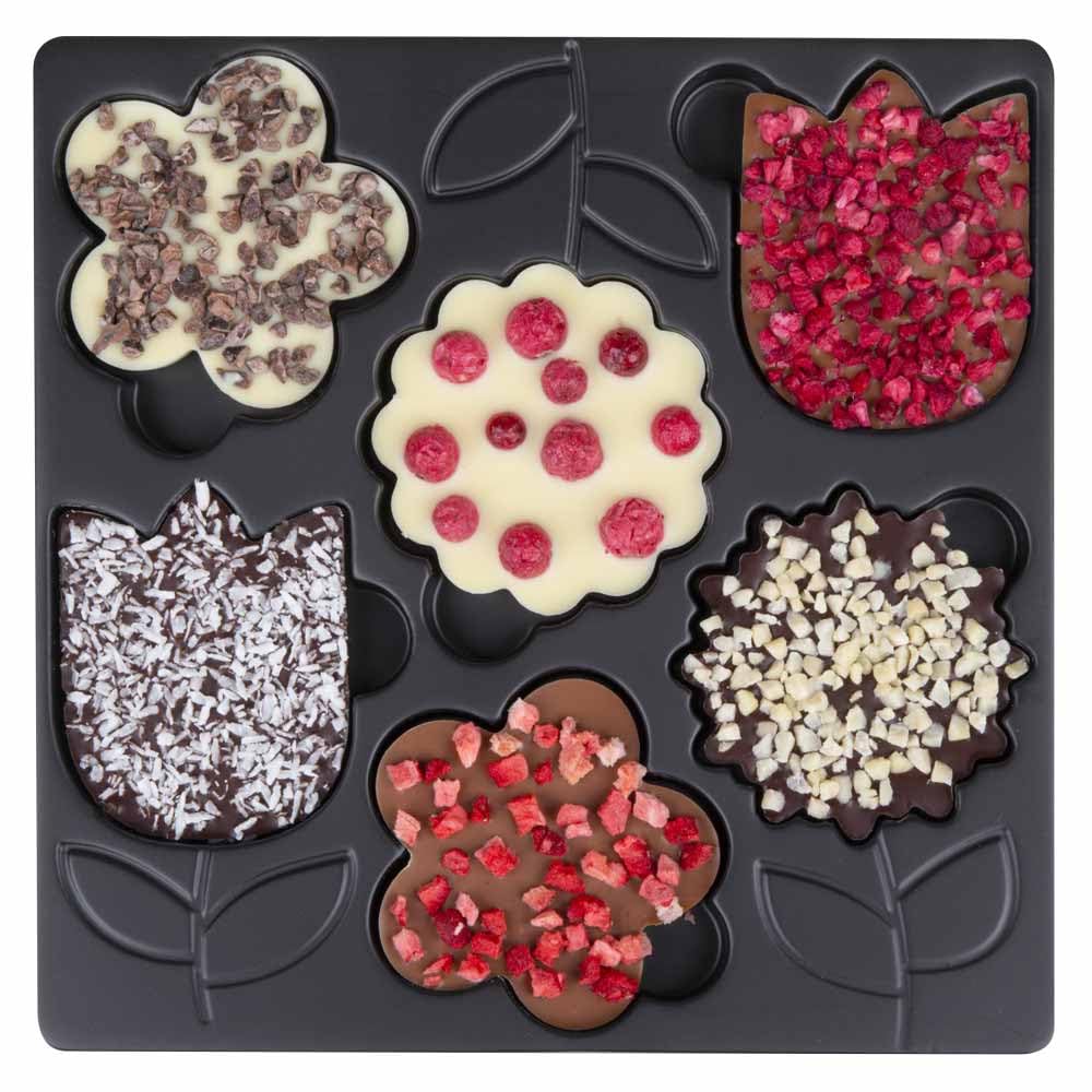 Bloom Chocolate Flowers 6 | Czekoladowe kwiatki | kwiaty z czekolady z dodatkami | czekolada mleczna | czekolada deserowa | czekolada biała | prezent | upominek | kobieta | dzień Mamy | dzień Kobiet | słodycze | kwiatki