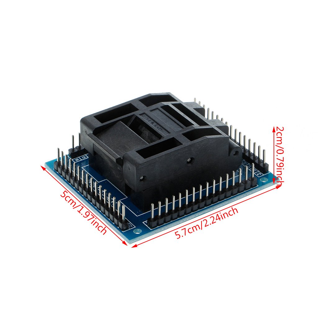 Blocco di conversione Adattatore di Programmazione Presa di Prova per 0,5 m QFP64 TQFP64 LQFP64 IC - D