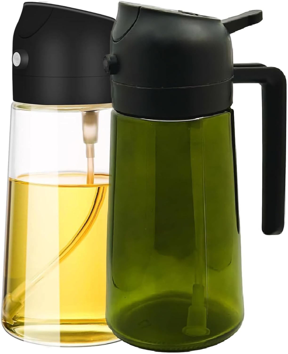 Distributeur d'huile de cuisine 2 en 1 ustensiles de cuisine olive noir