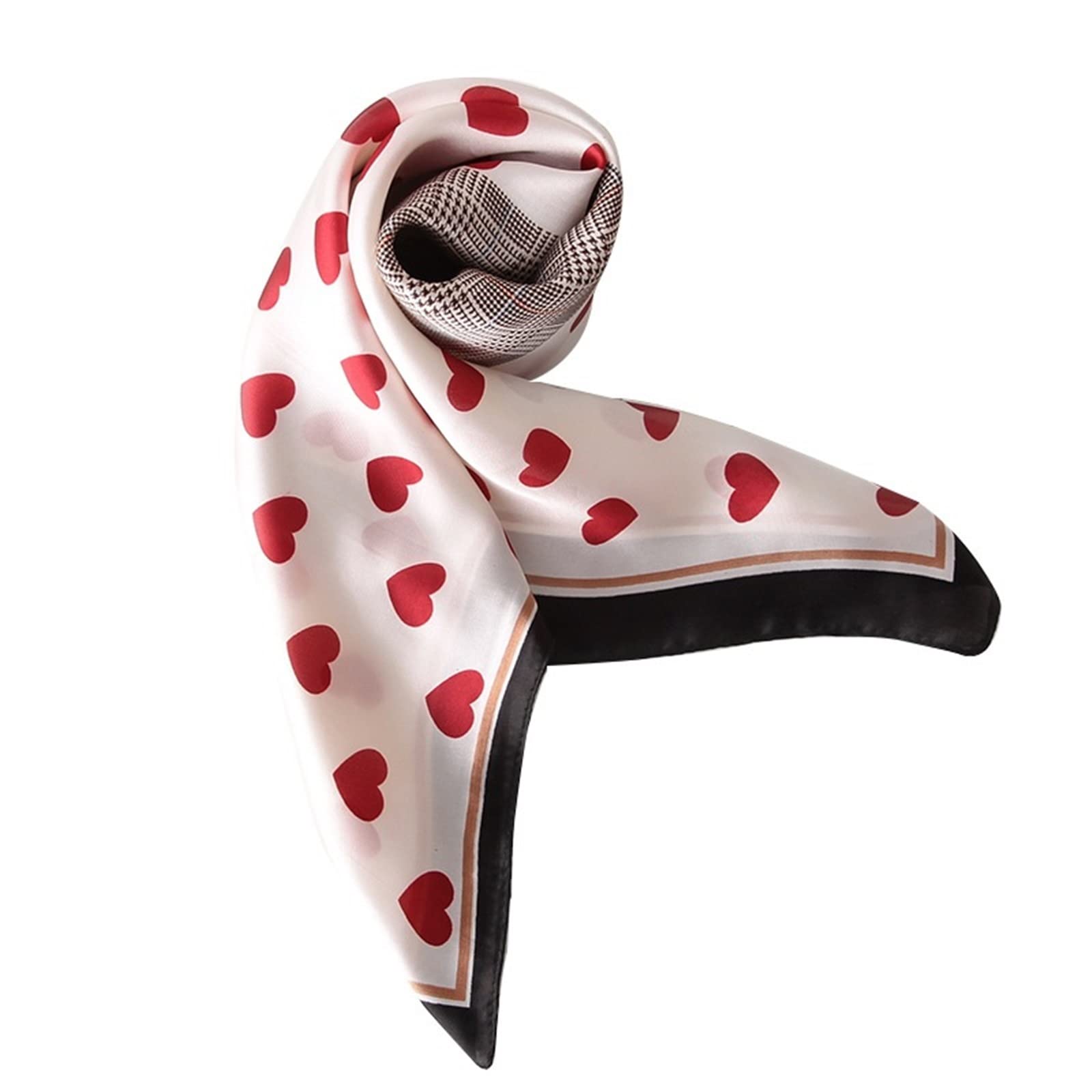 ACiyD Sciarpe da Donna Sciarpa di Seta Sciarpa Quadrata da Donna Stampa a Cuore Fascia da Donna Moda Scialli e Stole Sciarpe da Donna Turbanti Estate (Color : 1, Size : 70X70CM) (2 70X70CM)