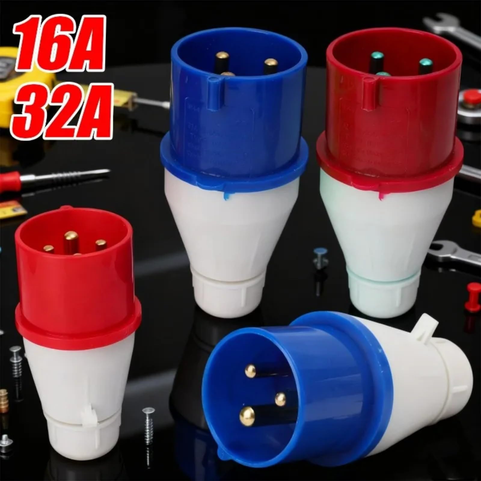 Industrielle Steckdosen IP44 Wandverschluss EU 380V 415V(16A 3P 1PC)