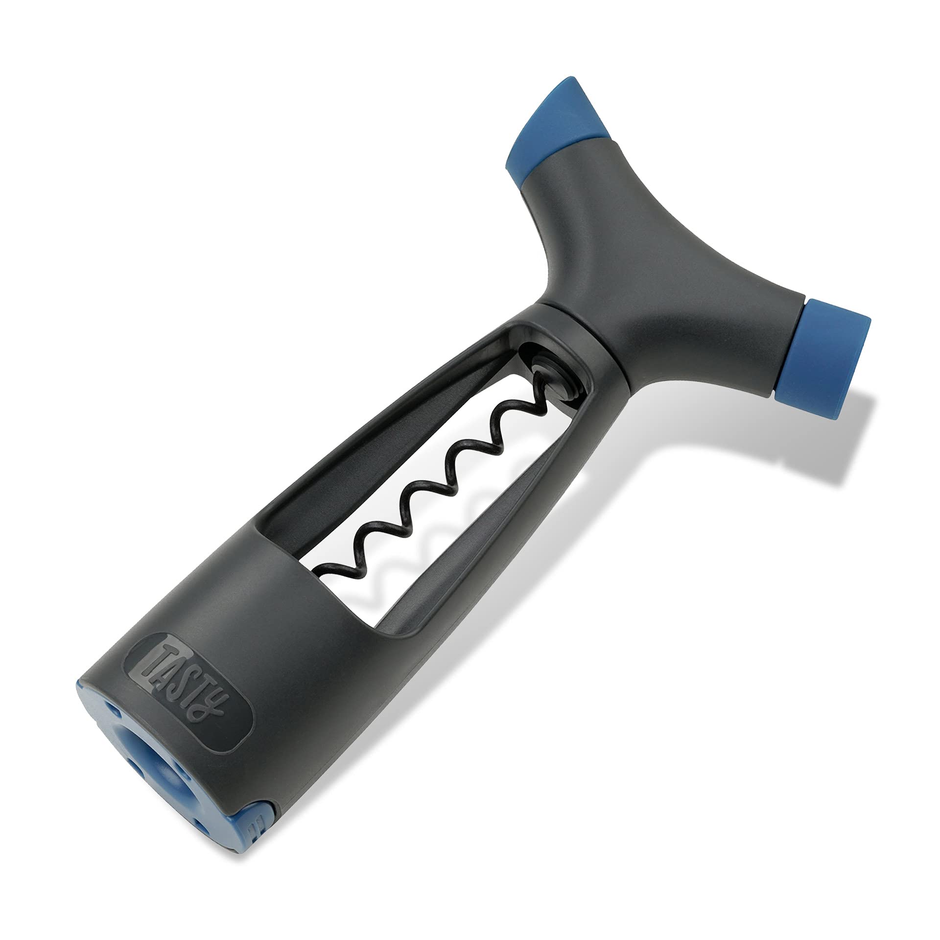 Tasty Multifunctional Corkscrew 4 in 1, Bottle Opener with Wine Stopper, Wine Corkscrew Opener with Pourer and Foil Cutter, Kitchen Gadgets, Colours: Dark Blue, Grey, Dimensions: 8x10.5x5cm