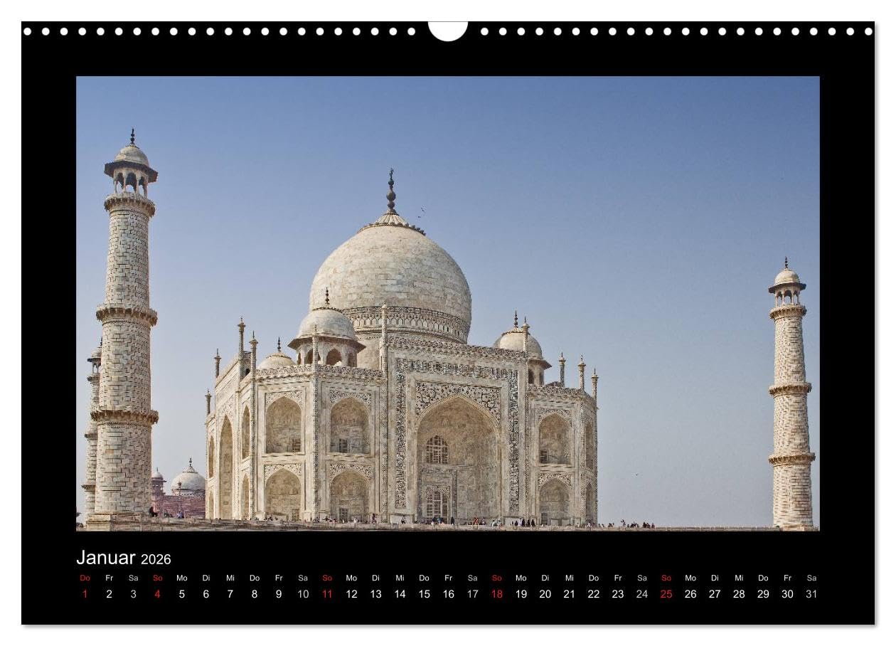 Taj Mahal (Wandkalender 2026 DIN A3 quer), CALVENDO Monatskalender: 12 Bilder vom wohl bekanntesten Bauwerk in Indien. (CALVENDO Orte)