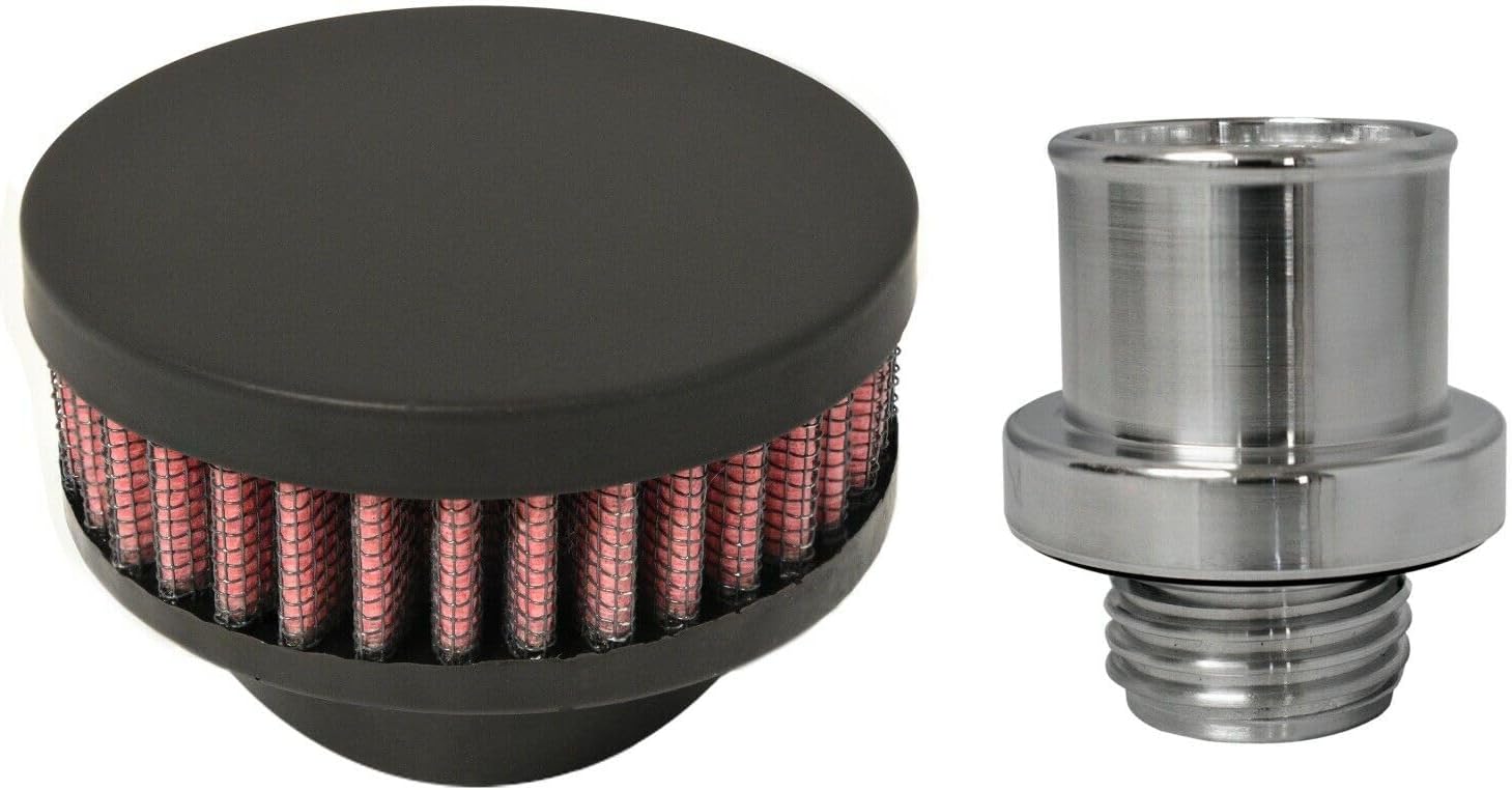 1-0302-10 Baffled Billet Valve Cover Breather Filter Oil Cap compatible with 2003-2005 Dodge Neon SRT-4 (Wrinkle Blue)