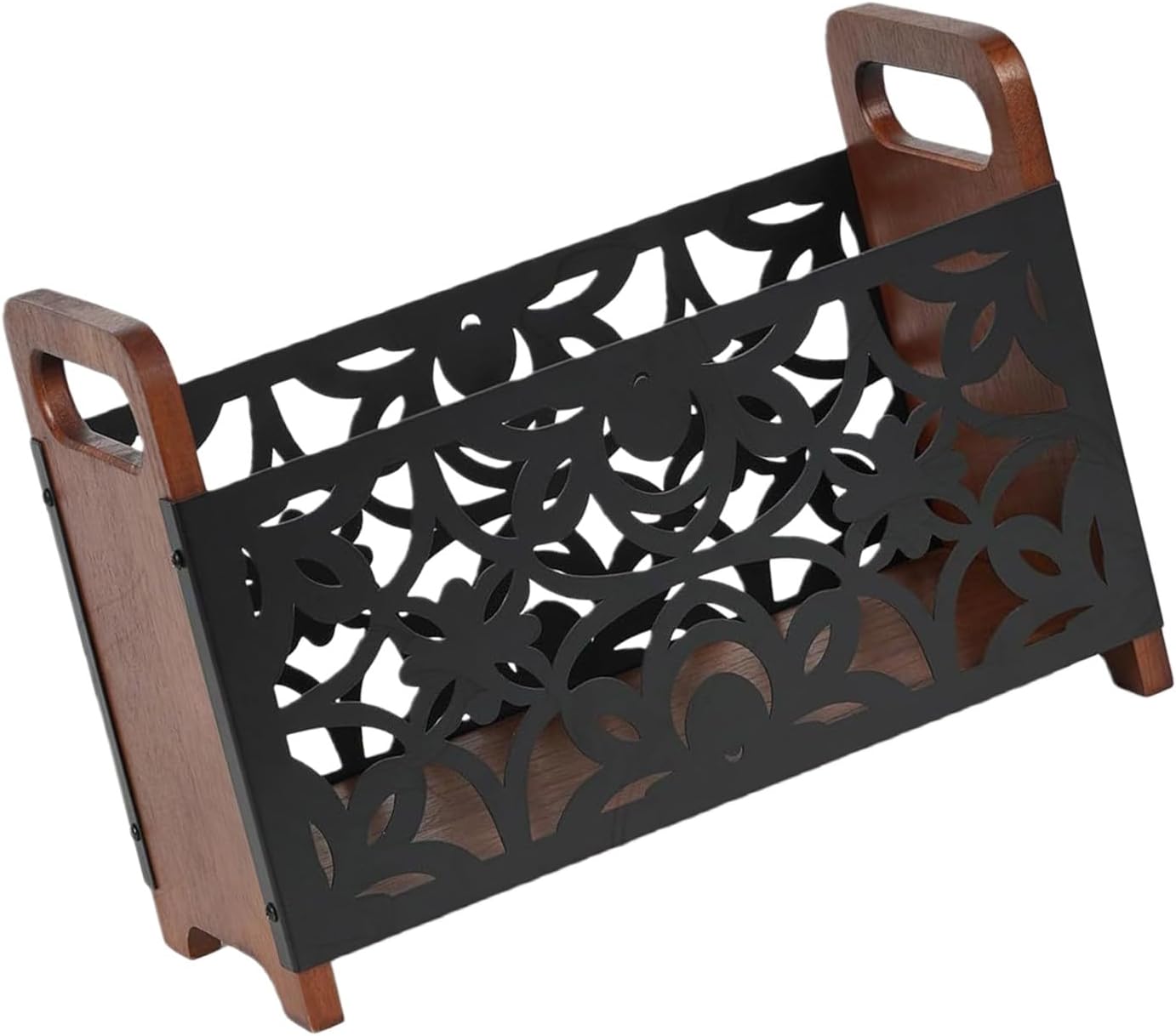 Vertical Space Efficient Floor Standing Organiser for Books and Magazines Wooden Multifunctional Newspaper Basket Newspapers Storage