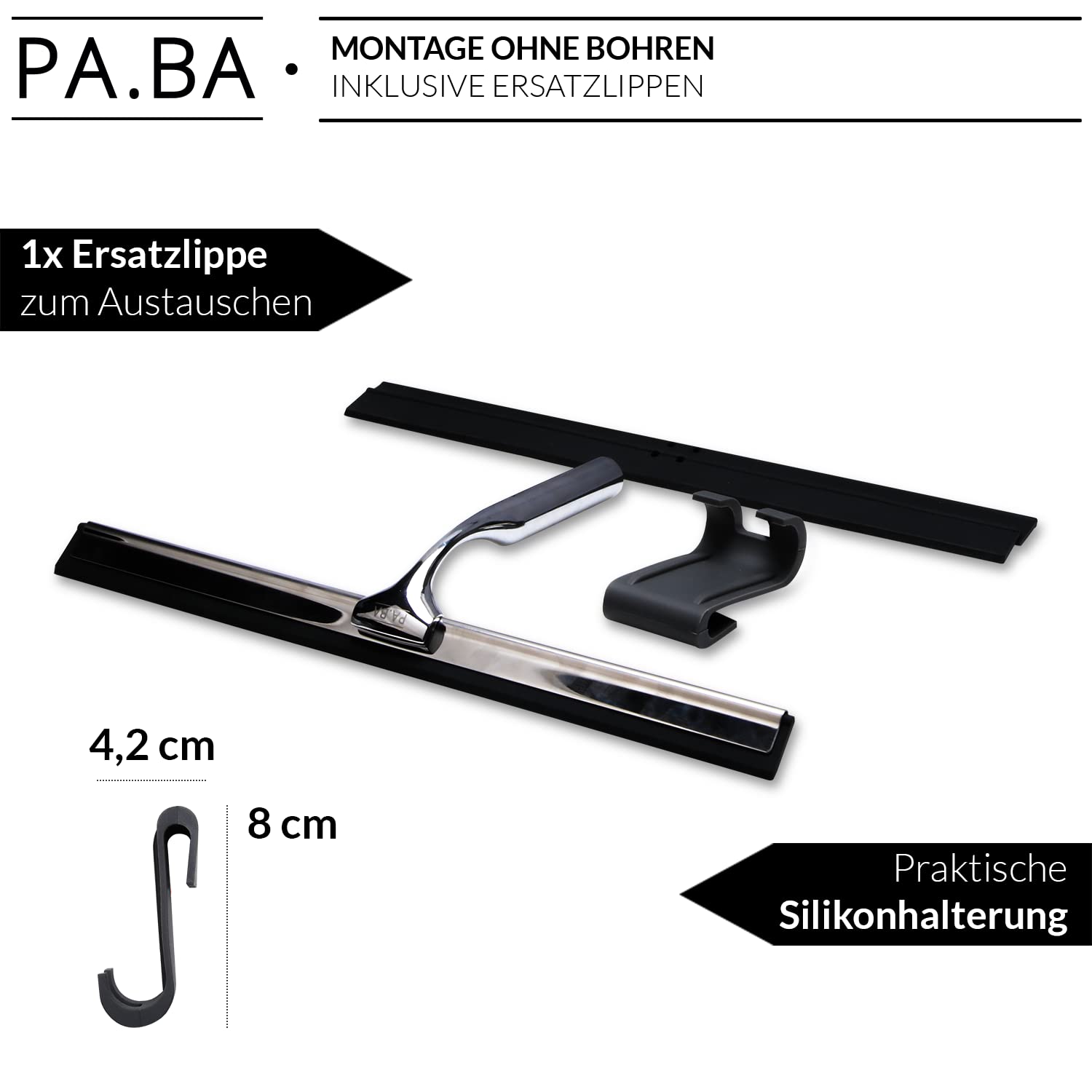 Anti-Kalk Duschabzieher Aus Edelstahl - Streifenfrei & Mit Halterung