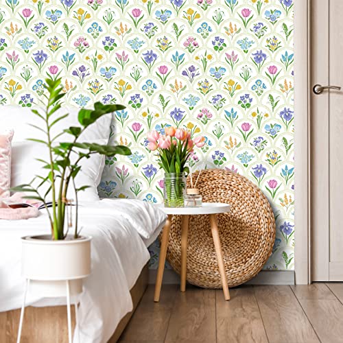 Veelike Geometric Peel And Stick Wallpaper Boho Green Geometric Wallpaper For Bedroom Bathroom 17.7''X118'' Self Adhesive Removable Floral Wallpaper Green Contact Paper For Walls Cabinets Shelf Liners #TOP2