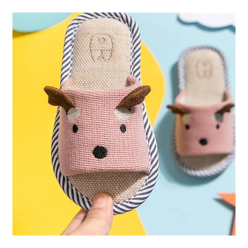 Pantuflas de algodon Lino de invierno zapatillas for bebés for niñas niños zapatillas de hogar princesa antideslizante slippery peep-toe niños zapatos for interiores zapatos cálidos niños zapatillas