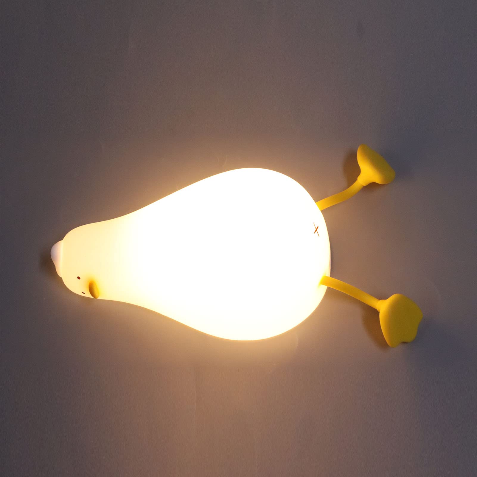 Luce Notturna LED A Forma Di Anatra Piatta – Ricaricabile, In Silicone Morbido, 3 Livelli Di Luminosità E Timer 30 Minuti Per Bambini