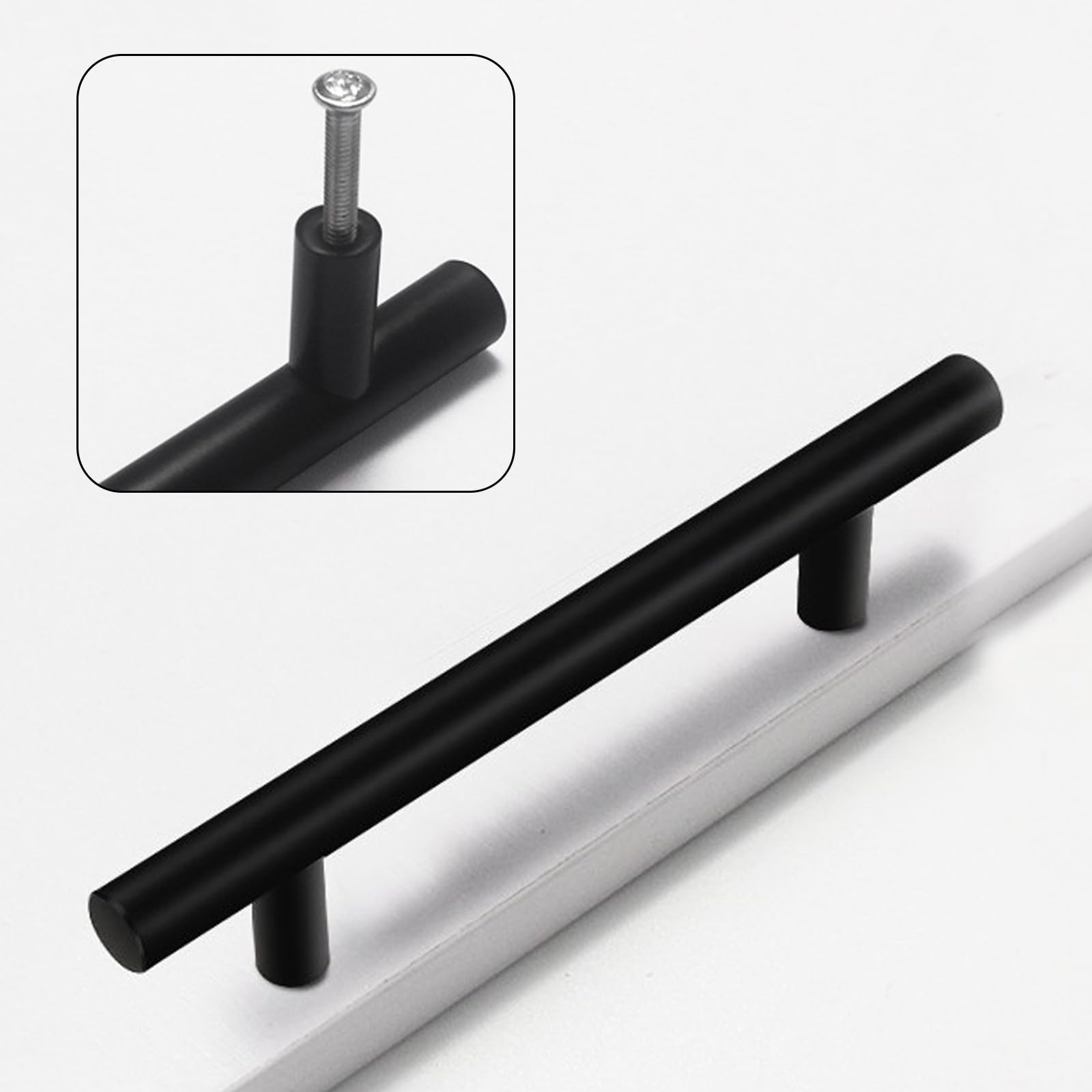 2 Pack Matte Black Stainless Steel Kitchen Handles for Cupboards Cabinets Furniture Drawers Wardrobe Door - Image 3