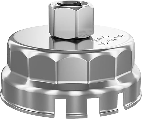 Miniatura 9 de Llave de filtro de aceite de 3.386 in, 16 flautas para BMW y Volvo, herramienta de extracción de tapa de filtro de aceite compatible con N20, N26,