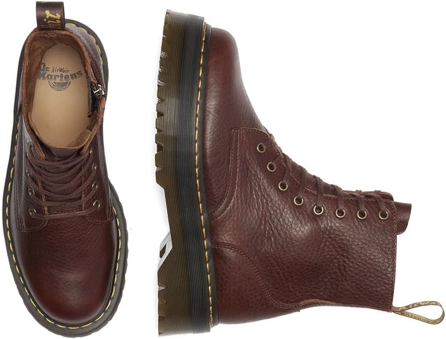 Dr. Martens, Jadon 8-Eye Leather Platform Boot for Men and Women, White Polished Smooth, 7 US Women/6 US Men - Image 5