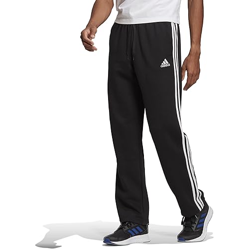 adidas Men's Essentials Fleece Open Hem 3-Stripes Pants