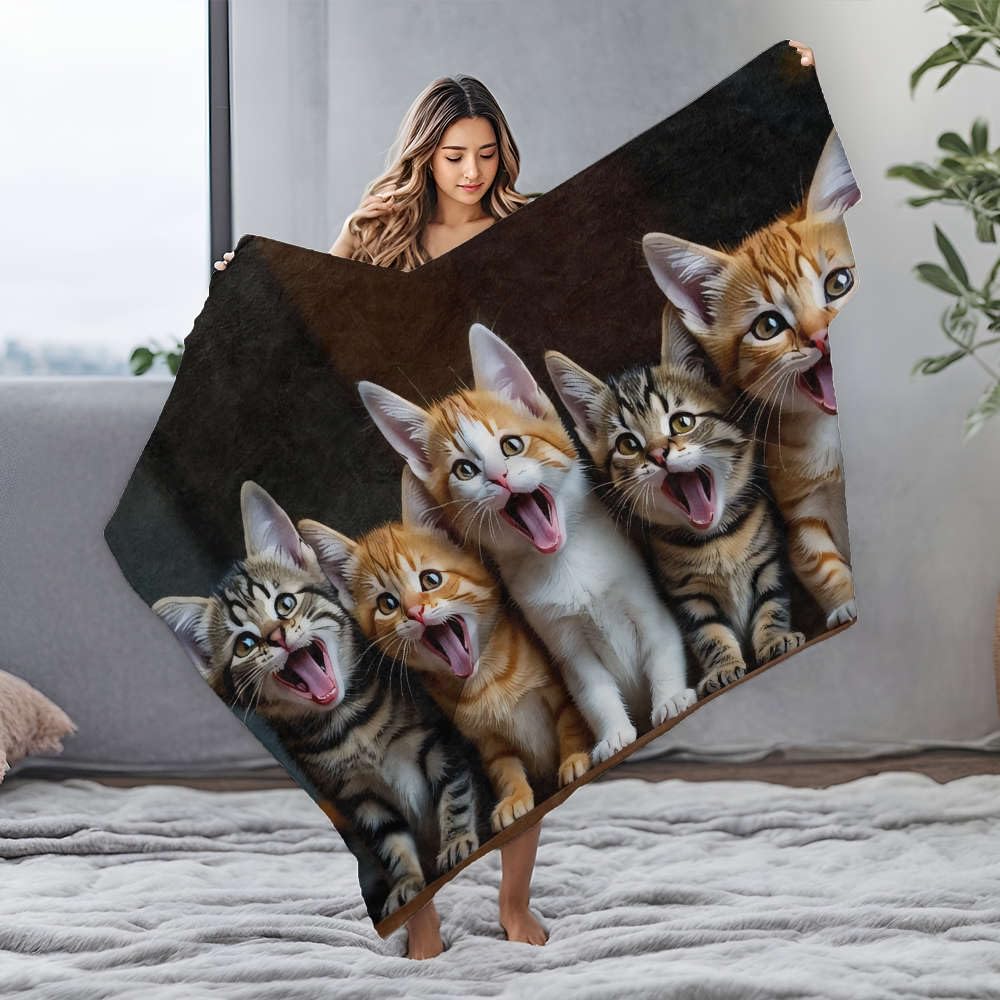 Grande couverture en flanelle chatons pour réchauffer le cœur de toute la famille