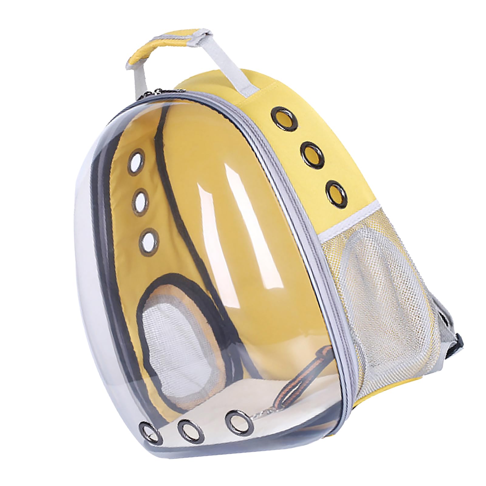 Mochila para Mascotas, Bolsa Transportadora para Gatos con Ventana Transparente y Transpirable, Abierta Lateral, para Viajes, Senderismo, Material ABS y PC (Yellow)
