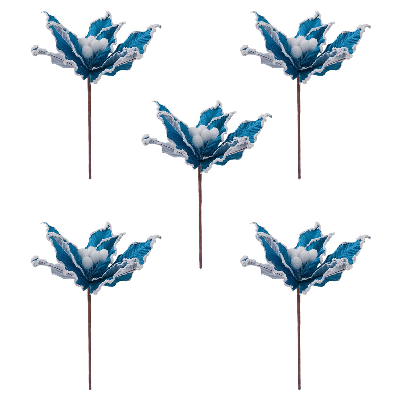 Tsophreniq 5 Christmas Blossomy Arrangements White Paper Packaging Silkflowers for Artisanal Holiday Deck Artificial Blossomy
